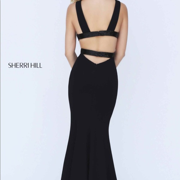 Sherri Hill Royal Blue Long Jersey Dress - Picture 2 of 4